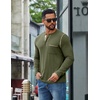image:imageCOOFANDY Mens Henley Long Sleeve Shirts Casual Button TShirt Pullover Basic Tees with PocketArmy Green