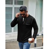 image:imageCOOFANDY Mens Henley Long Sleeve Shirts Casual Button TShirt Pullover Basic Tees with PocketBlack