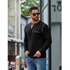 image:imageCOOFANDY Mens Henley Long Sleeve Shirts Casual Button TShirt Pullover Basic Tees with PocketBlack