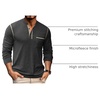 image:imageCOOFANDY Mens Henley Long Sleeve Shirts Casual Button TShirt Pullover Basic Tees with PocketDark Grey