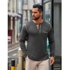 image:imageCOOFANDY Mens Henley Long Sleeve Shirts Casual Button TShirt Pullover Basic Tees with PocketDark Grey