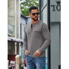 image:imageCOOFANDY Mens Henley Long Sleeve Shirts Casual Button TShirt Pullover Basic Tees with PocketGrey