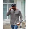 image:imageCOOFANDY Mens Henley Long Sleeve Shirts Casual Button TShirt Pullover Basic Tees with PocketGrey