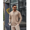 image:imageCOOFANDY Mens Henley Long Sleeve Shirts Casual Button TShirt Pullover Basic Tees with PocketKhaki
