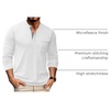 image:imageCOOFANDY Mens Henley Long Sleeve Shirts Casual Button TShirt Pullover Basic Tees with PocketWhite