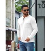 image:imageCOOFANDY Mens Henley Long Sleeve Shirts Casual Button TShirt Pullover Basic Tees with PocketWhite