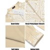 image:imageCOOFANDY Mens Henley Shirt Vyshyvanka Long Sleeve African Print Shirts Casual Zip Up Cotton Linen Beach Hippie ShirtBeige