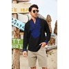 image:imageCOOFANDY Mens Henley Shirt Vyshyvanka Long Sleeve African Print Shirts Casual Zip Up Cotton Linen Beach Hippie ShirtBlack