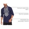 image:imageCOOFANDY Mens Henley Shirt Vyshyvanka Long Sleeve African Print Shirts Casual Zip Up Cotton Linen Beach Hippie ShirtBlue