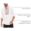 image:imageCOOFANDY Mens Henley Shirt Vyshyvanka Long Sleeve African Print Shirts Casual Zip Up Cotton Linen Beach Hippie ShirtFloral Print