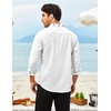 image:imageCOOFANDY Mens Henley Shirt Vyshyvanka Long Sleeve African Print Shirts Casual Zip Up Cotton Linen Beach Hippie ShirtLeaves Print
