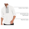 image:imageCOOFANDY Mens Henley Shirt Vyshyvanka Long Sleeve African Print Shirts Casual Zip Up Cotton Linen Beach Hippie ShirtLeaves Print