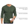 image:imageCOOFANDY Mens Henley Shirts Long Sleeve Basic Waffle Pique Pullover TShirt with PocketArmy Green