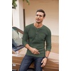 image:imageCOOFANDY Mens Henley Shirts Long Sleeve Basic Waffle Pique Pullover TShirt with PocketArmy Green