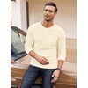 image:imageCOOFANDY Mens Henley Shirts Long Sleeve Basic Waffle Pique Pullover TShirt with PocketBeige