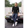 image:imageCOOFANDY Mens Henley Shirts Long Sleeve Basic Waffle Pique Pullover TShirt with PocketBlack