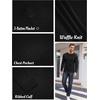 image:imageCOOFANDY Mens Henley Shirts Long Sleeve Basic Waffle Pique Pullover TShirt with PocketBlack