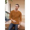 image:imageCOOFANDY Mens Henley Shirts Long Sleeve Basic Waffle Pique Pullover TShirt with PocketBrown