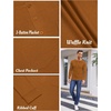 image:imageCOOFANDY Mens Henley Shirts Long Sleeve Basic Waffle Pique Pullover TShirt with PocketBrown