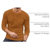 image:imageCOOFANDY Mens Henley Shirts Long Sleeve Basic Waffle Pique Pullover TShirt with PocketBrown