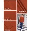 image:imageCOOFANDY Mens Henley Shirts Long Sleeve Basic Waffle Pique Pullover TShirt with PocketCaramel