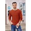 image:imageCOOFANDY Mens Henley Shirts Long Sleeve Basic Waffle Pique Pullover TShirt with PocketCaramel
