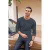 image:imageCOOFANDY Mens Henley Shirts Long Sleeve Basic Waffle Pique Pullover TShirt with PocketDark Grey