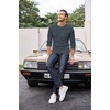 image:imageCOOFANDY Mens Henley Shirts Long Sleeve Basic Waffle Pique Pullover TShirt with PocketDark Grey