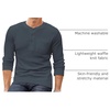 image:imageCOOFANDY Mens Henley Shirts Long Sleeve Basic Waffle Pique Pullover TShirt with PocketDark Grey