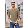 image:imageCOOFANDY Mens Henley Shirts Long Sleeve Basic Waffle Pique Pullover TShirt with PocketKhaki
