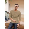 image:imageCOOFANDY Mens Henley Shirts Long Sleeve Basic Waffle Pique Pullover TShirt with PocketKhaki