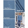 image:imageCOOFANDY Mens Henley Shirts Long Sleeve Basic Waffle Pique Pullover TShirt with PocketLake Blue