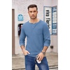 image:imageCOOFANDY Mens Henley Shirts Long Sleeve Basic Waffle Pique Pullover TShirt with PocketLake Blue