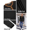 image:imageCOOFANDY Mens Henley Shirts Long Sleeve Basic Waffle Pique Pullover TShirt with PocketPat Black  Light Brown
