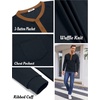 image:imageCOOFANDY Mens Henley Shirts Long Sleeve Basic Waffle Pique Pullover TShirt with PocketPat Navy  Light Brown