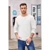 image:imageCOOFANDY Mens Henley Shirts Long Sleeve Basic Waffle Pique Pullover TShirt with PocketWhite