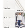 image:imageCOOFANDY Mens Henley Shirts Long Sleeve Basic Waffle Pique Pullover TShirt with PocketWhite