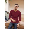 image:imageCOOFANDY Mens Henley Shirts Long Sleeve Basic Waffle Pique Pullover TShirt with PocketWine Red