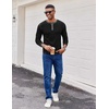 image:imageCOOFANDY Mens Henley Shirts Long Sleeve Button TShirt Fashion Casual Pullover Shirts Soft Stretch Tees TopsBlack