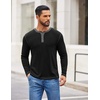 image:imageCOOFANDY Mens Henley Shirts Long Sleeve Button TShirt Fashion Casual Pullover Shirts Soft Stretch Tees TopsBlack