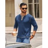 image:imageCOOFANDY Mens Henley Shirts Long Sleeve Button TShirt Fashion Casual Pullover Shirts Soft Stretch Tees TopsBlue