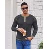 image:imageCOOFANDY Mens Henley Shirts Long Sleeve Button TShirt Fashion Casual Pullover Shirts Soft Stretch Tees TopsDark Grey
