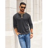 image:imageCOOFANDY Mens Henley Shirts Long Sleeve Button TShirt Fashion Casual Pullover Shirts Soft Stretch Tees TopsDark Grey