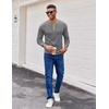 image:imageCOOFANDY Mens Henley Shirts Long Sleeve Button TShirt Fashion Casual Pullover Shirts Soft Stretch Tees TopsGrey
