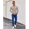 image:imageCOOFANDY Mens Henley Shirts Long Sleeve Button TShirt Fashion Casual Pullover Shirts Soft Stretch Tees TopsLight Khaki