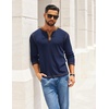 image:imageCOOFANDY Mens Henley Shirts Long Sleeve Button TShirt Fashion Casual Pullover Shirts Soft Stretch Tees TopsMidnight Blue