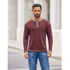 image:imageCOOFANDY Mens Henley Shirts Long Sleeve Button TShirt Fashion Casual Pullover Shirts Soft Stretch Tees TopsRrick Red