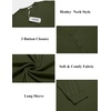 image:imageCOOFANDY Mens Henley Shirts Long Sleeve Button TShirt Lightweight Fashion Casual Pullover ShirtArmy Green