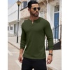 image:imageCOOFANDY Mens Henley Shirts Long Sleeve Button TShirt Lightweight Fashion Casual Pullover ShirtArmy Green