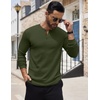 image:imageCOOFANDY Mens Henley Shirts Long Sleeve Button TShirt Lightweight Fashion Casual Pullover ShirtArmy Green